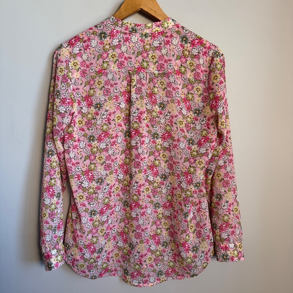 Kut From the Kloth Long Sleeve Sheer Button Up Crepe Blouse Multicolor Pink Sml - Picture 5 of 11